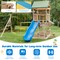 Multi-Color Wooden Outdoor Swing Set with Slide, Climbing Wall, Sandbox, Monkey Bars and Playhouse Activity Center